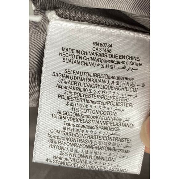 BCBGMAXAZRIA Candice Blazer Draped Cropped Jacket Heathered Dove Gray Womens S - Picture 6 of 8